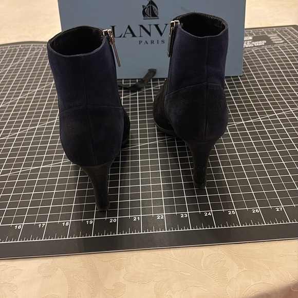 Lanvin Paris Bottine Compensee wedge black suede booties. - Picture 4 of 7